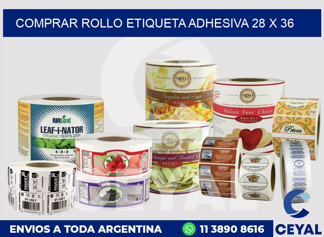 Comprar rollo etiqueta adhesiva 28 x 36