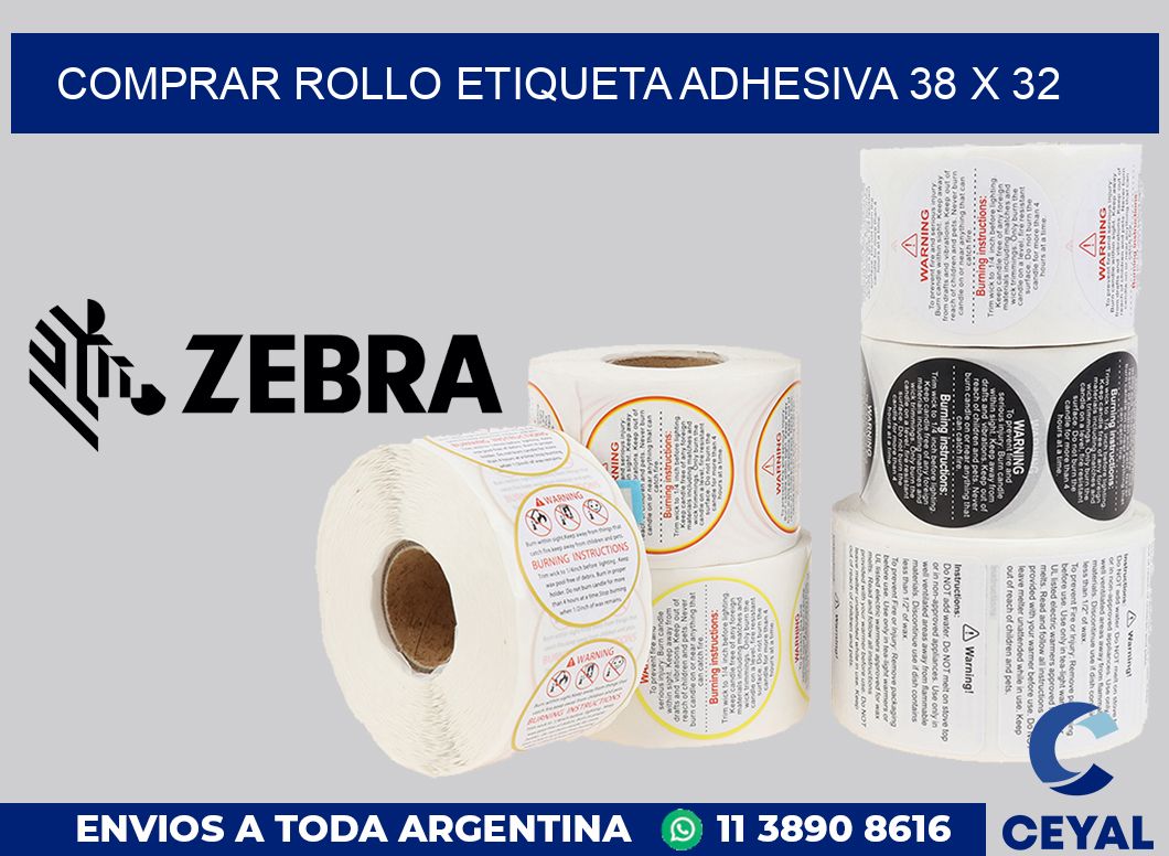 Comprar rollo etiqueta adhesiva 38 x 32