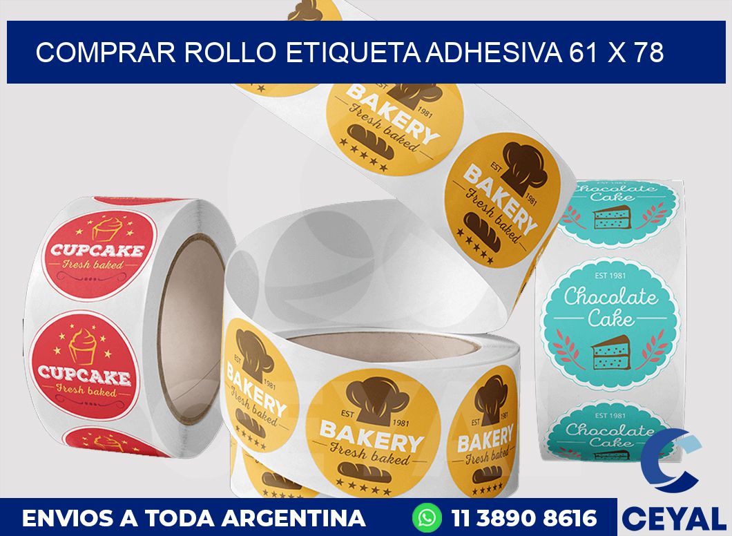 Comprar rollo etiqueta adhesiva 61 x 78