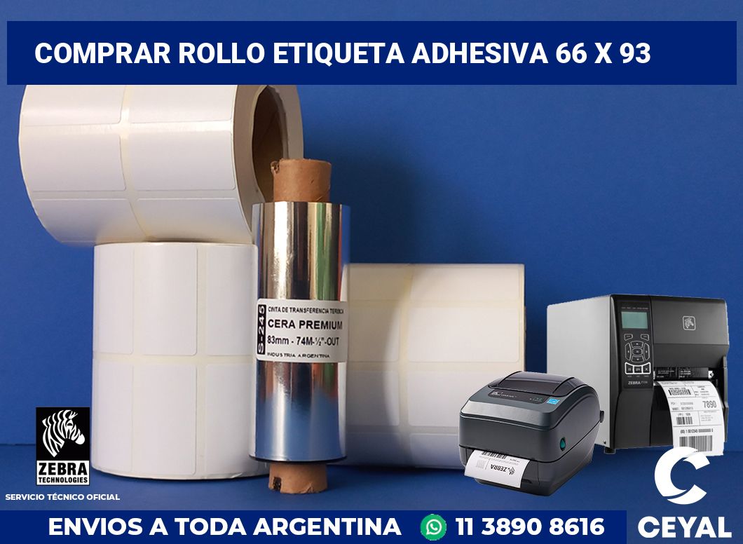 Comprar rollo etiqueta adhesiva 66 x 93