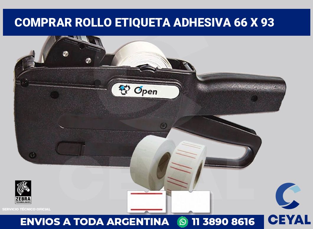 Comprar rollo etiqueta adhesiva 66 x 93