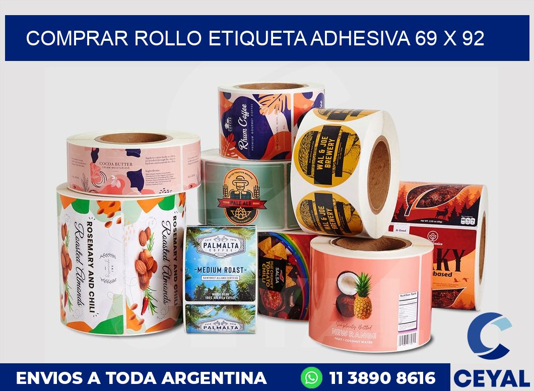 Comprar rollo etiqueta adhesiva 69 x 92