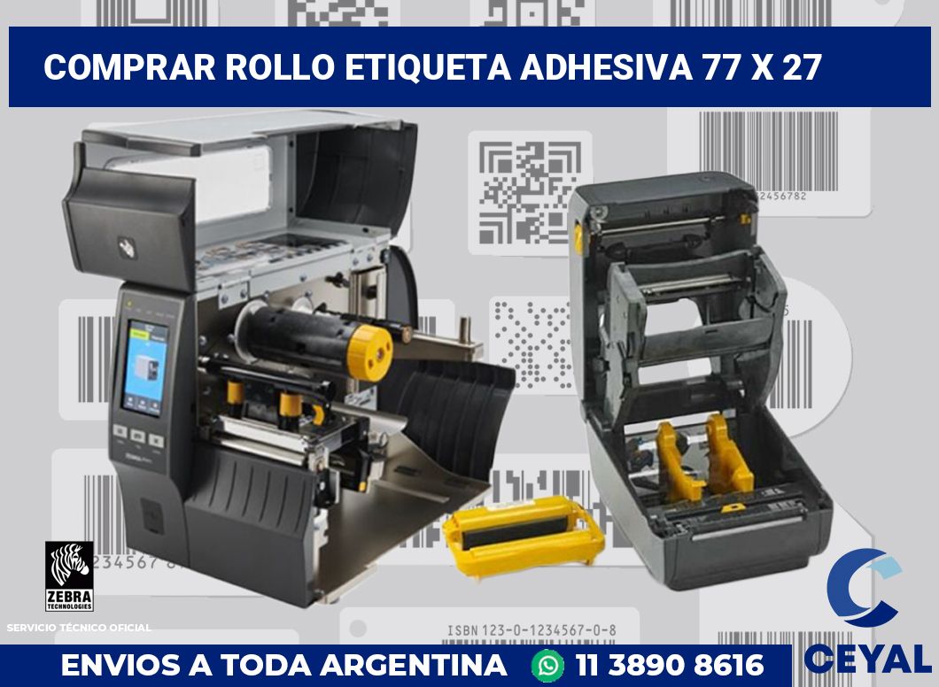 Comprar rollo etiqueta adhesiva 77 x 27