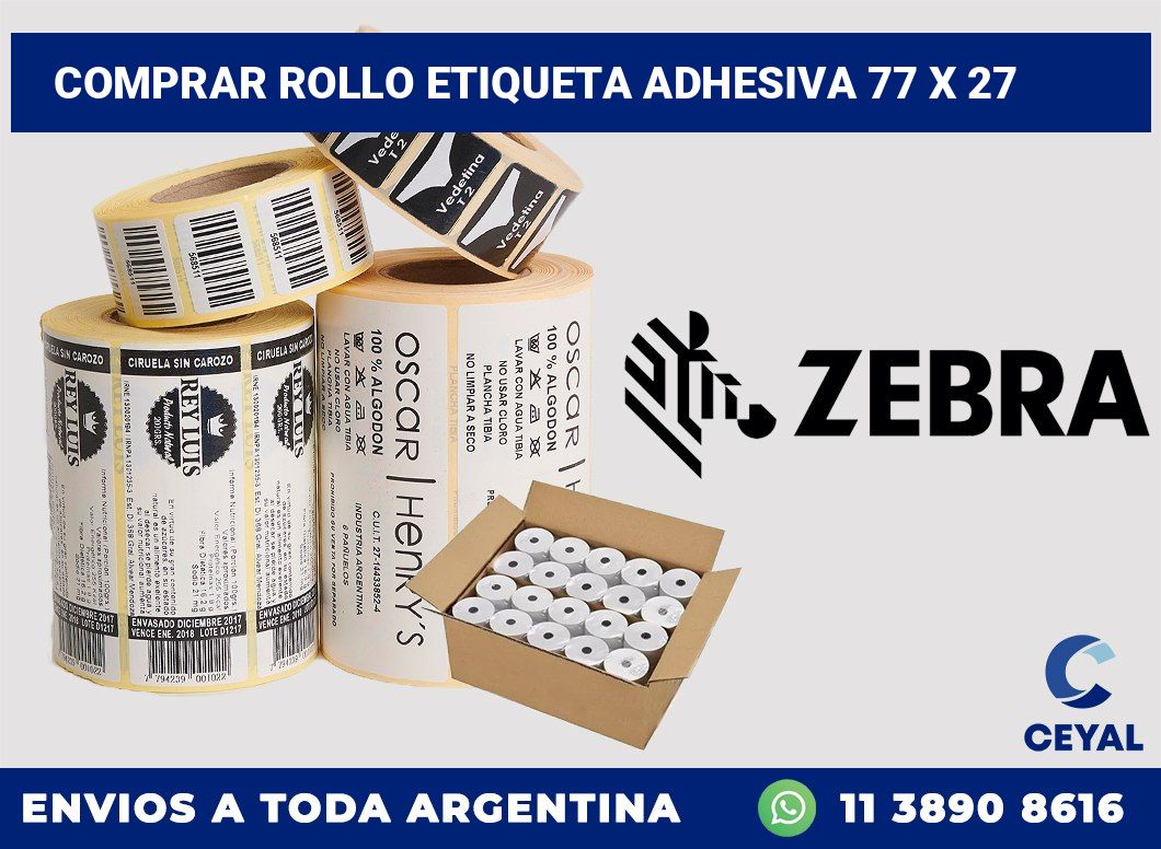 Comprar rollo etiqueta adhesiva 77 x 27