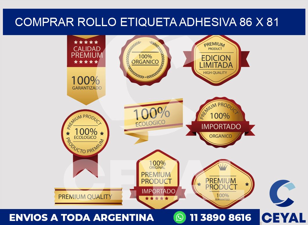 Comprar rollo etiqueta adhesiva 86 x 81