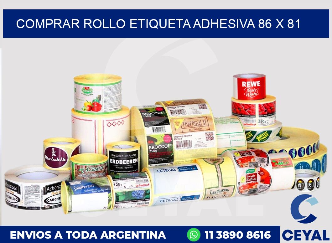 Comprar rollo etiqueta adhesiva 86 x 81