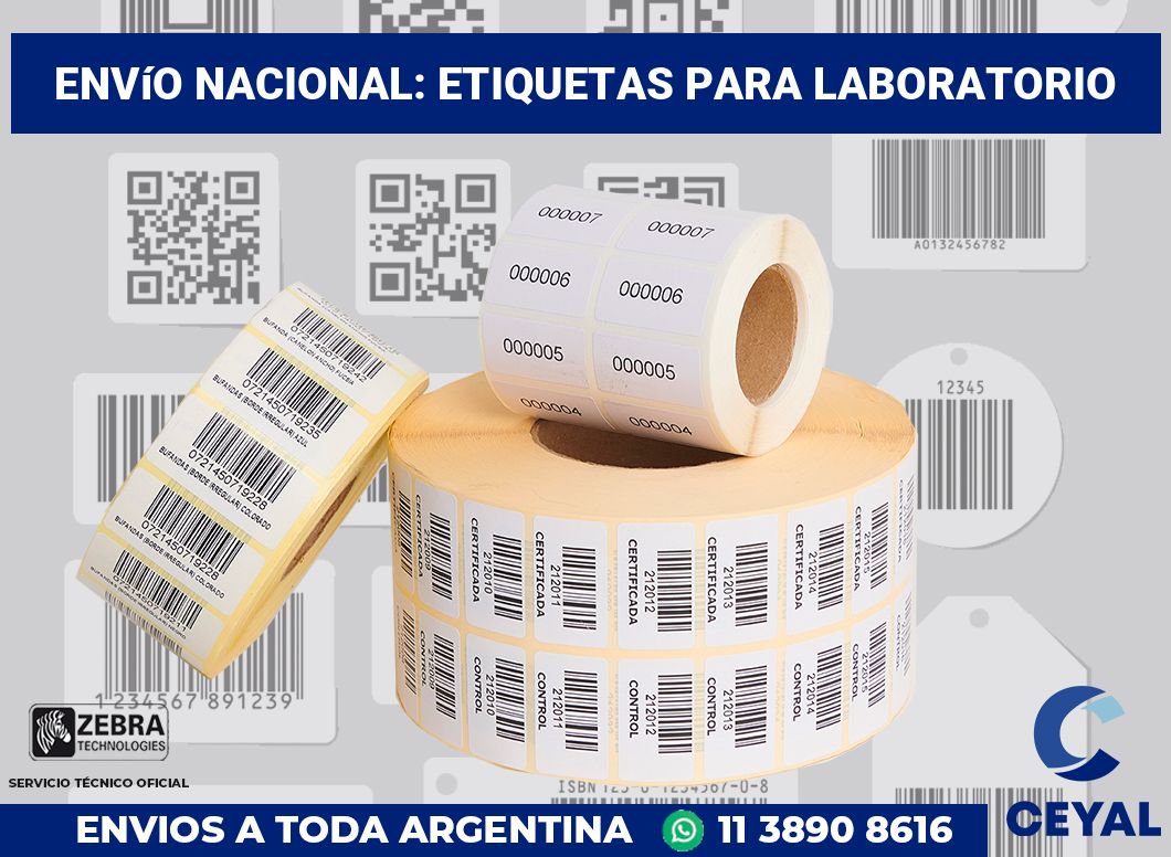 Envío Nacional: Etiquetas para Laboratorio