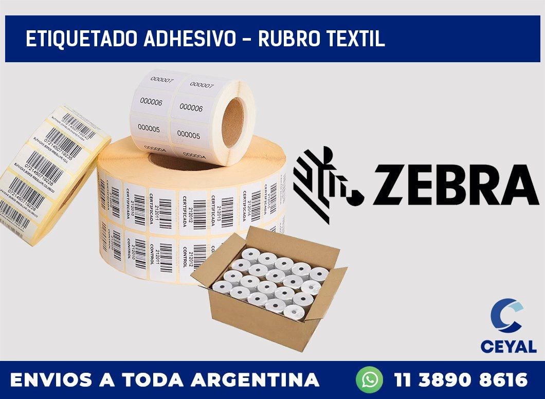 Etiquetado adhesivo – rubro textil