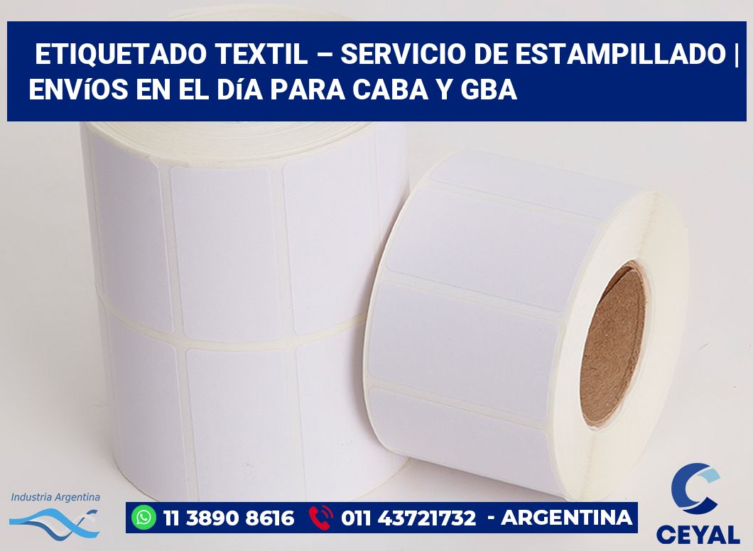 Etiquetado textil – servicio de estampillado | Envíos en el día para CABA y GBA
