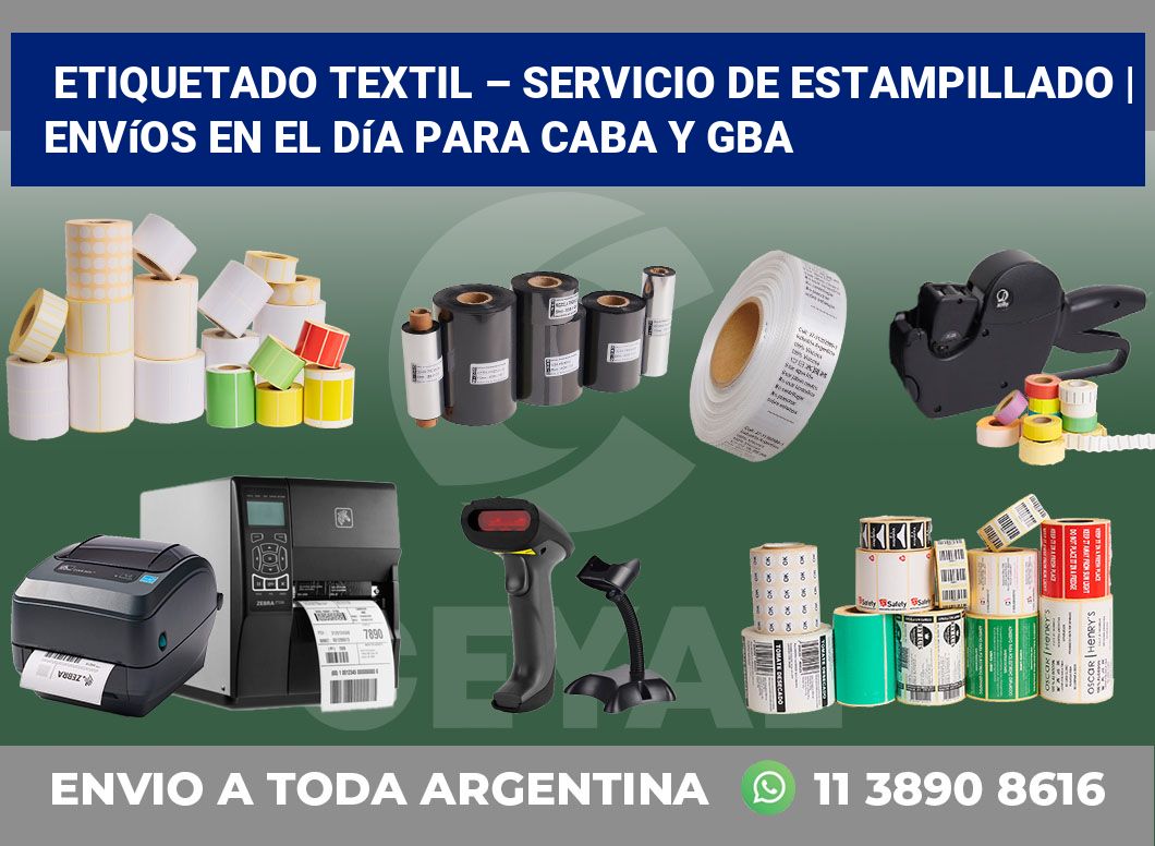 Etiquetado textil – servicio de estampillado | Envíos en el día para CABA y GBA
