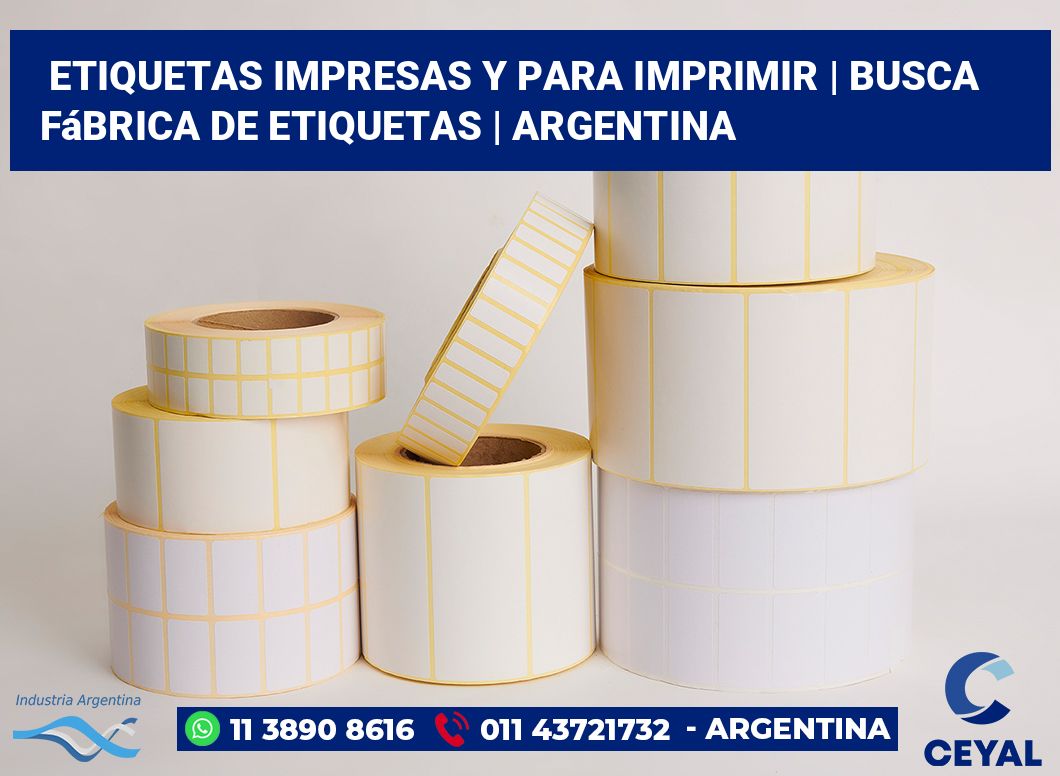 Etiquetas impresas y para imprimir | Busca fábrica de etiquetas | Argentina