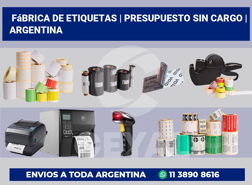 Fábrica de etiquetas | Presupuesto sin cargo | Argentina
