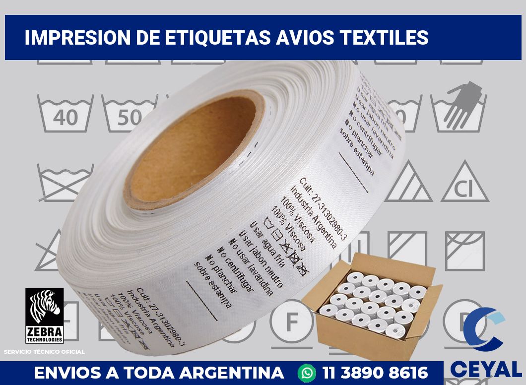 Impresion de etiquetas Avios textiles