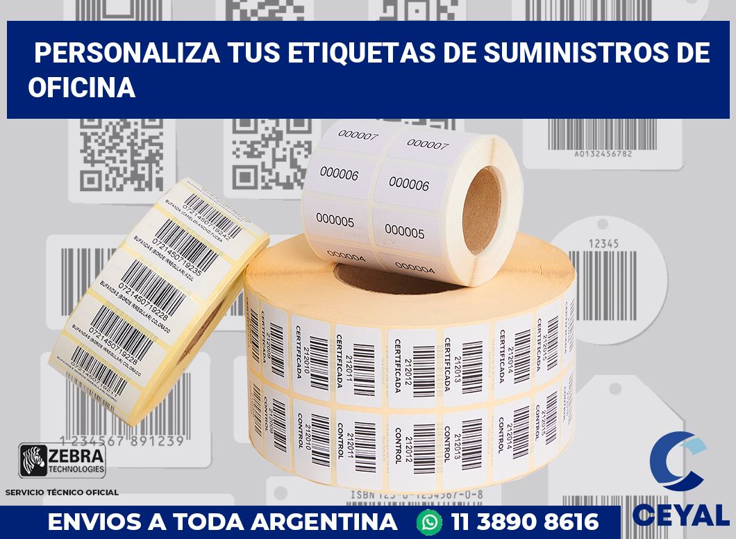 Personaliza tus Etiquetas de Suministros de Oficina