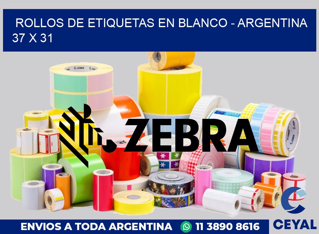 Rollos de etiquetas en blanco - Argentina 37 x 31