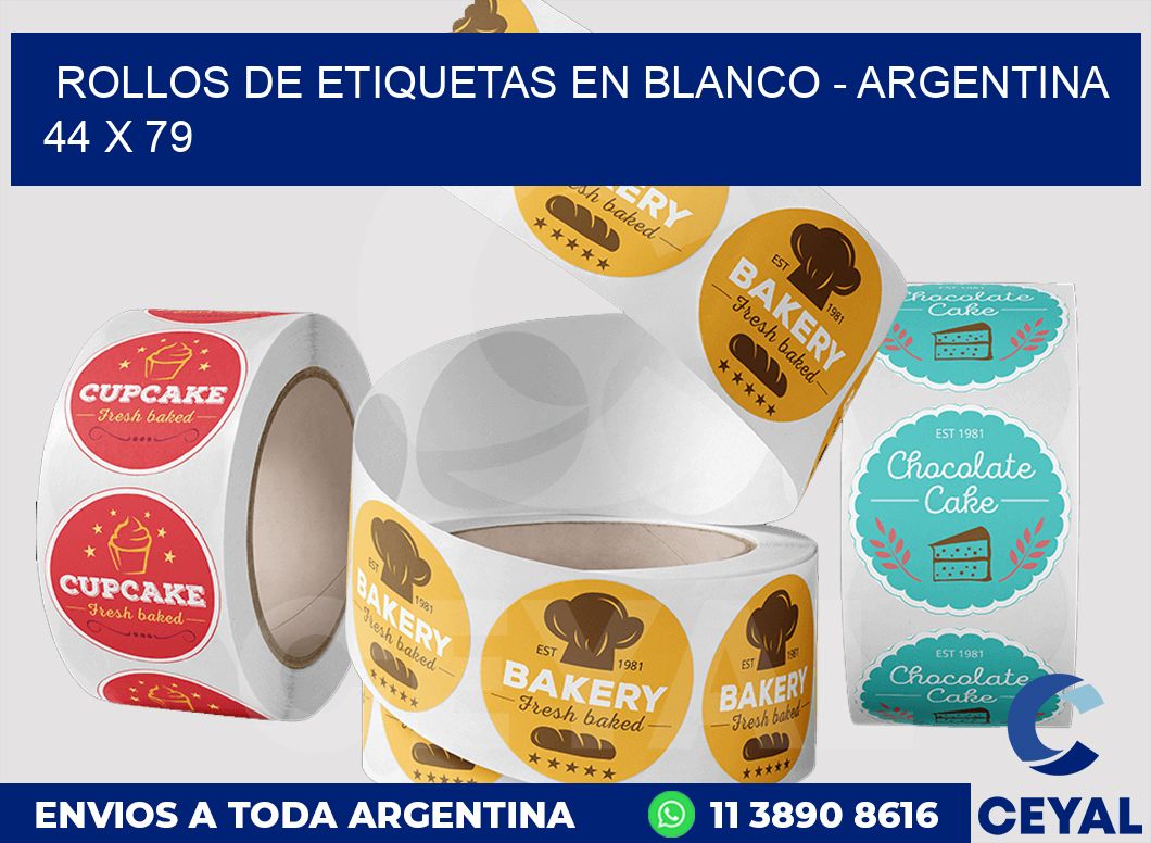 Rollos de etiquetas en blanco - Argentina 44 x 79