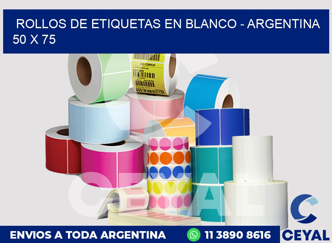 Rollos de etiquetas en blanco - Argentina 50 x 75