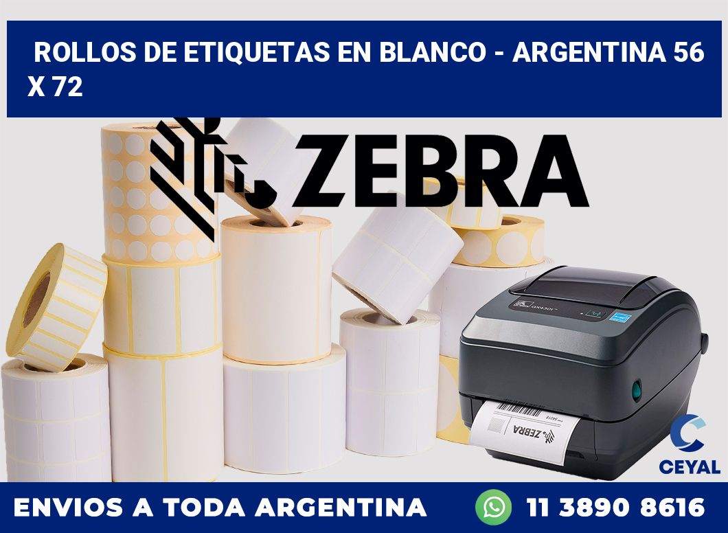 Rollos de etiquetas en blanco – Argentina 56 x 72
