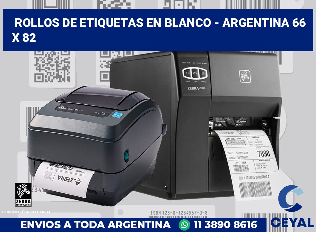 Rollos de etiquetas en blanco - Argentina 66 x 82