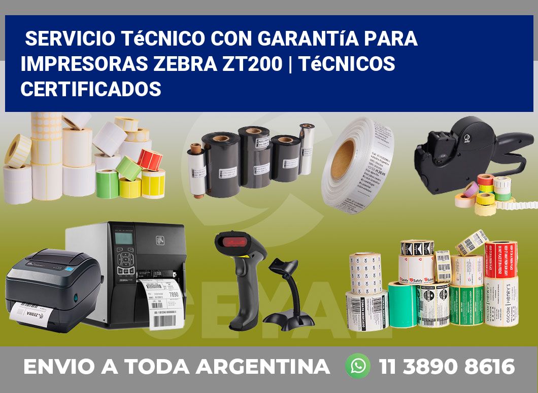 Servicio técnico con garantía para impresoras Zebra ZT200 | Técnicos certificados