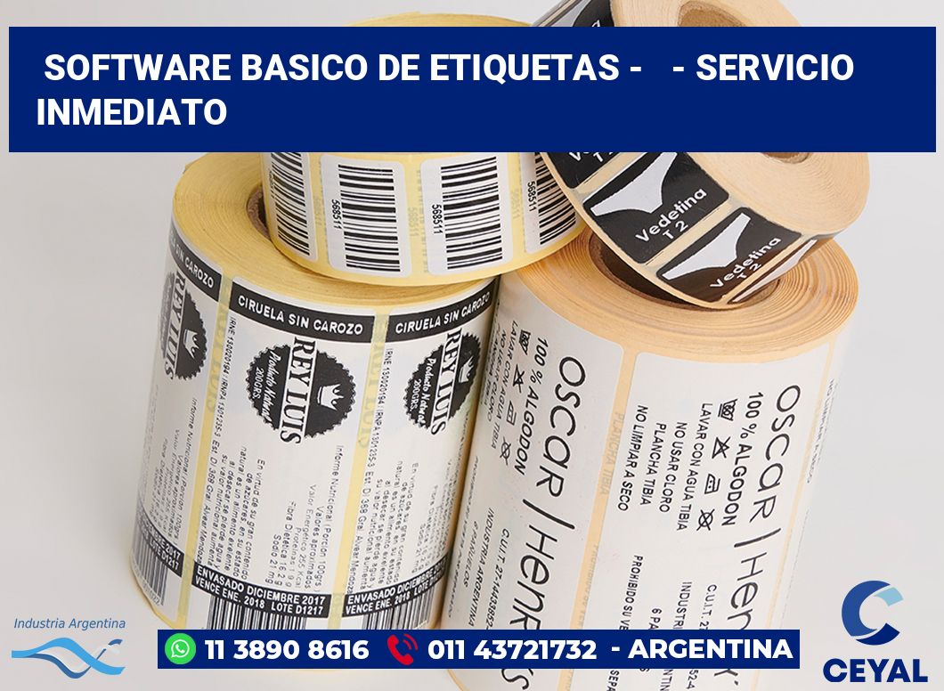 Software basico de etiquetas - - Servicio inmediato