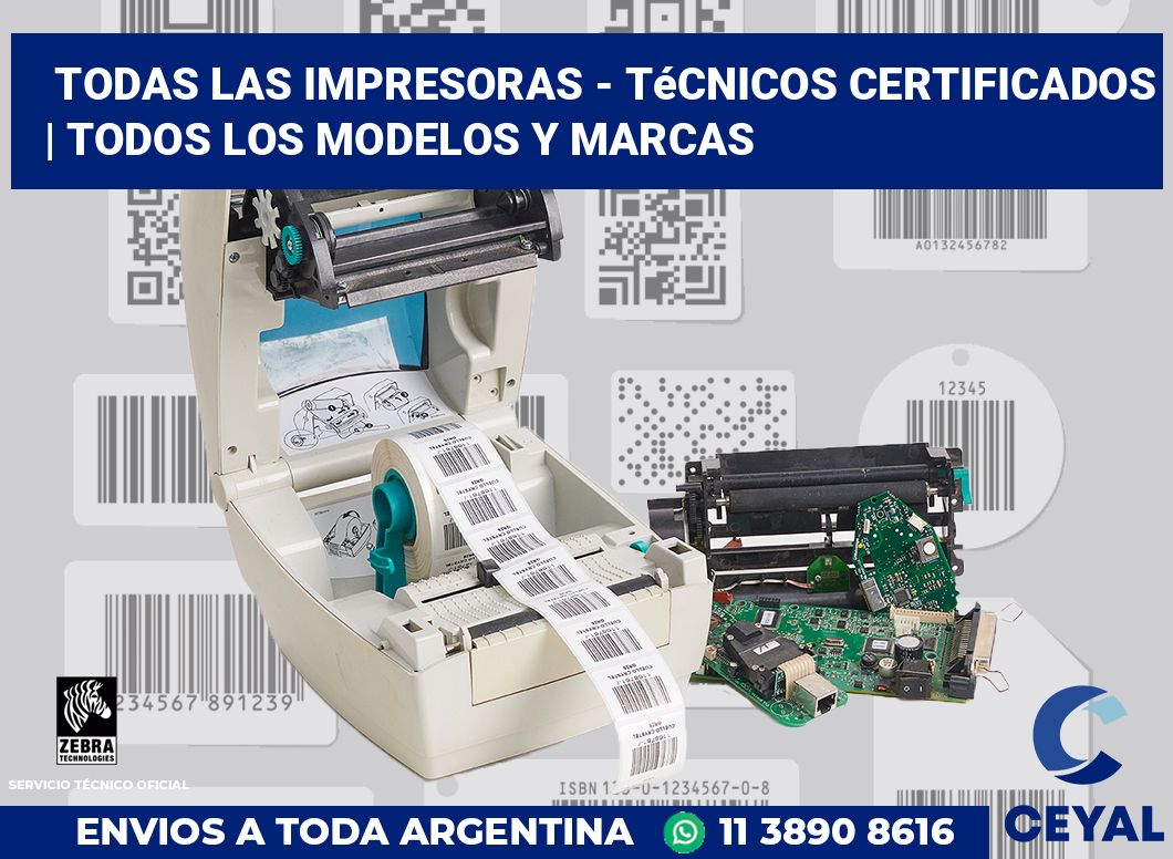 Todas las impresoras - Técnicos certificados | Todos los modelos y marcas