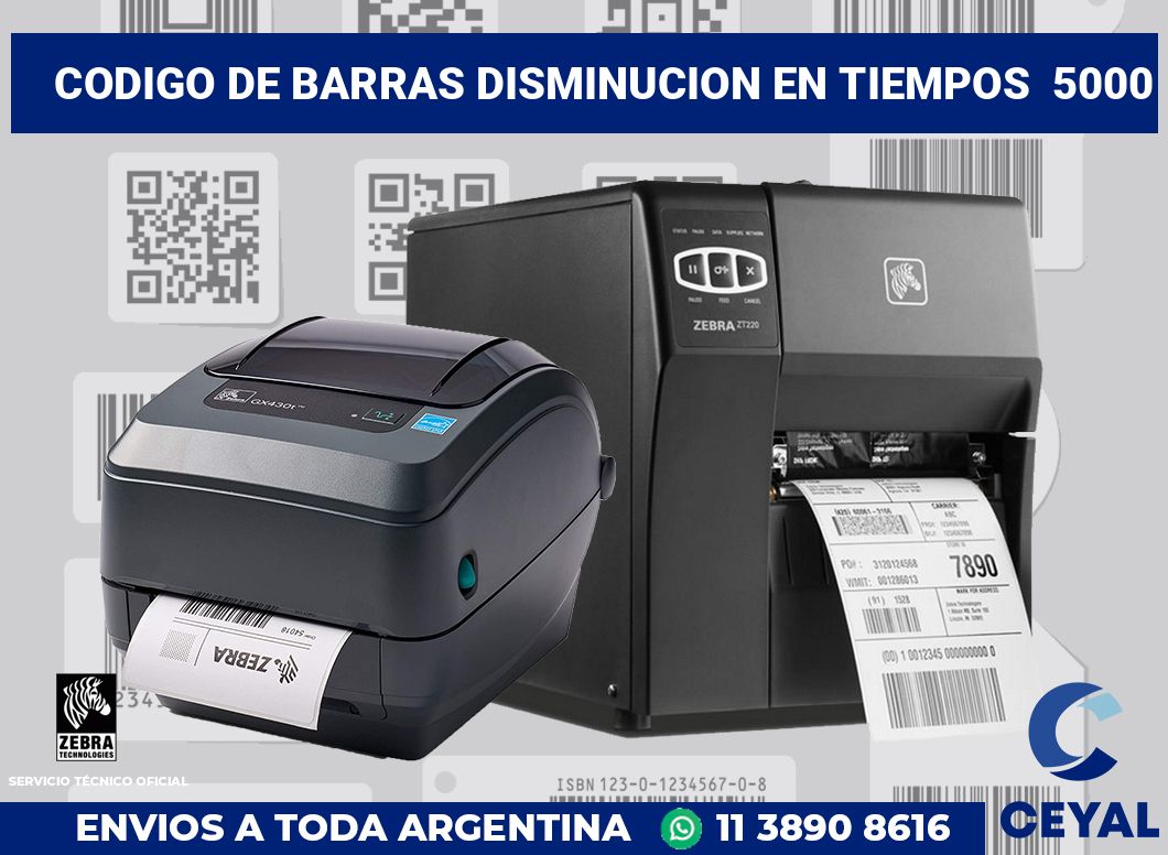 codigo de barras disminucion en tiempos 5000