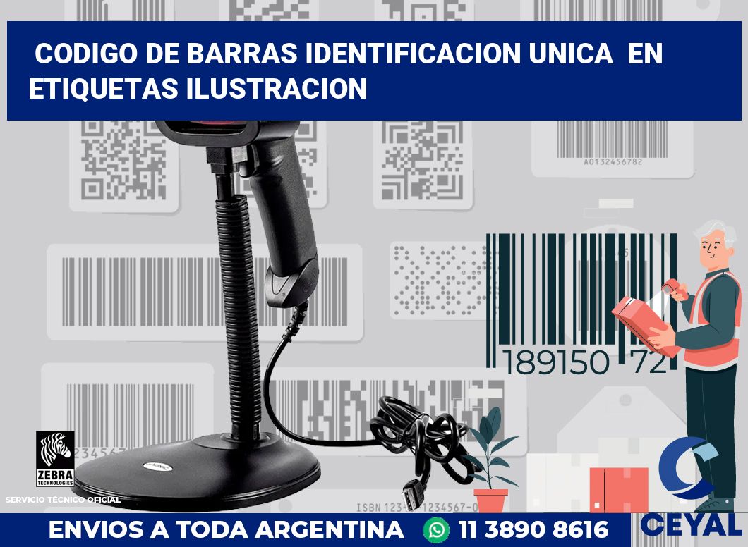 codigo de barras identificacion unica en etiquetas ilustracion