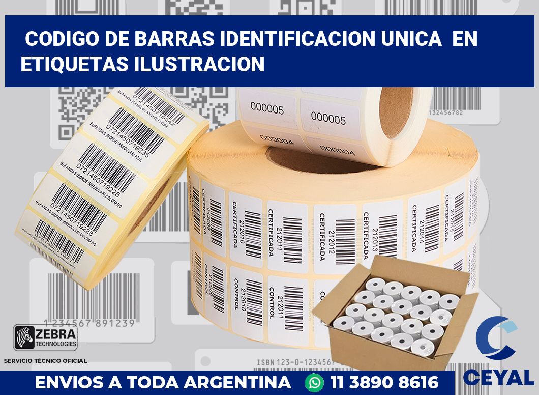 codigo de barras identificacion unica  en etiquetas ilustracion