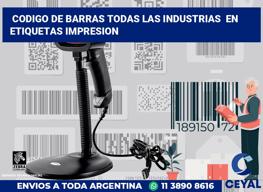 codigo de barras todas las industrias  en etiquetas impresion