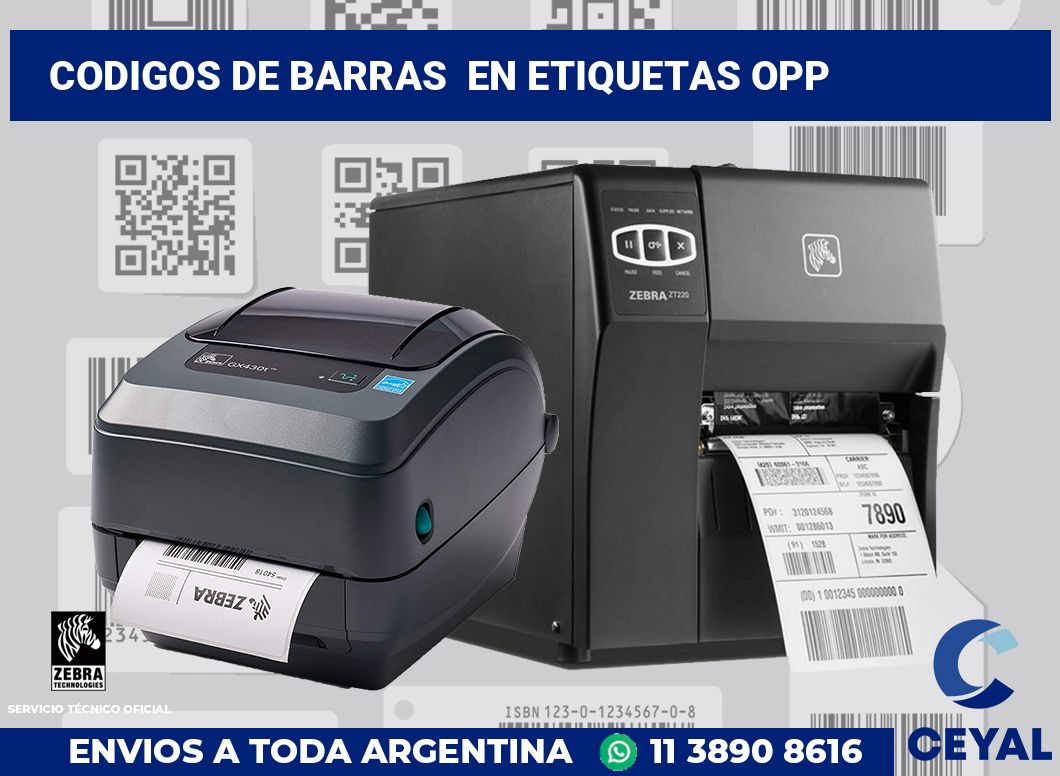 codigos de barras  en etiquetas OPP
