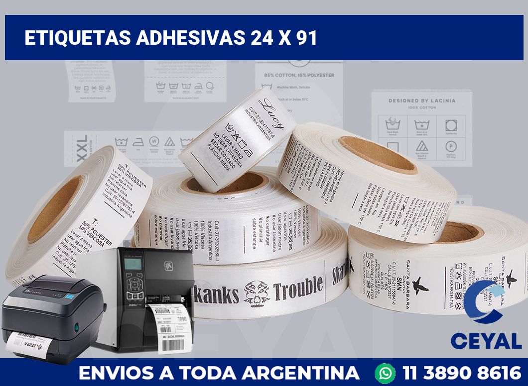etiquetas adhesivas 24 x 91