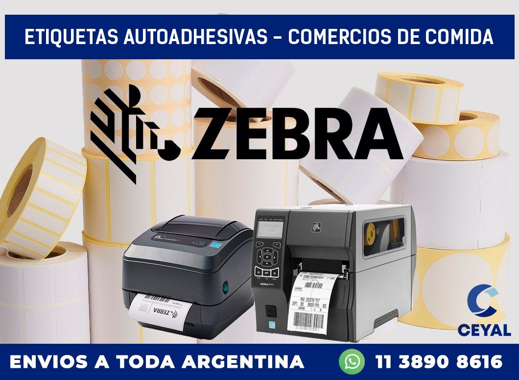 etiquetas autoadhesivas - comercios de comida