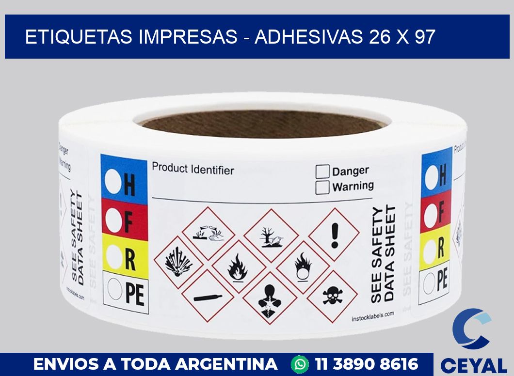 etiquetas impresas – Adhesivas 26 x 97