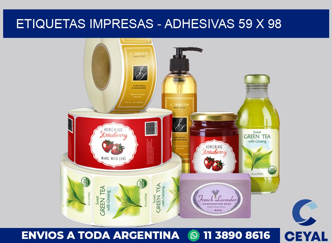 etiquetas impresas – Adhesivas 59 x 98