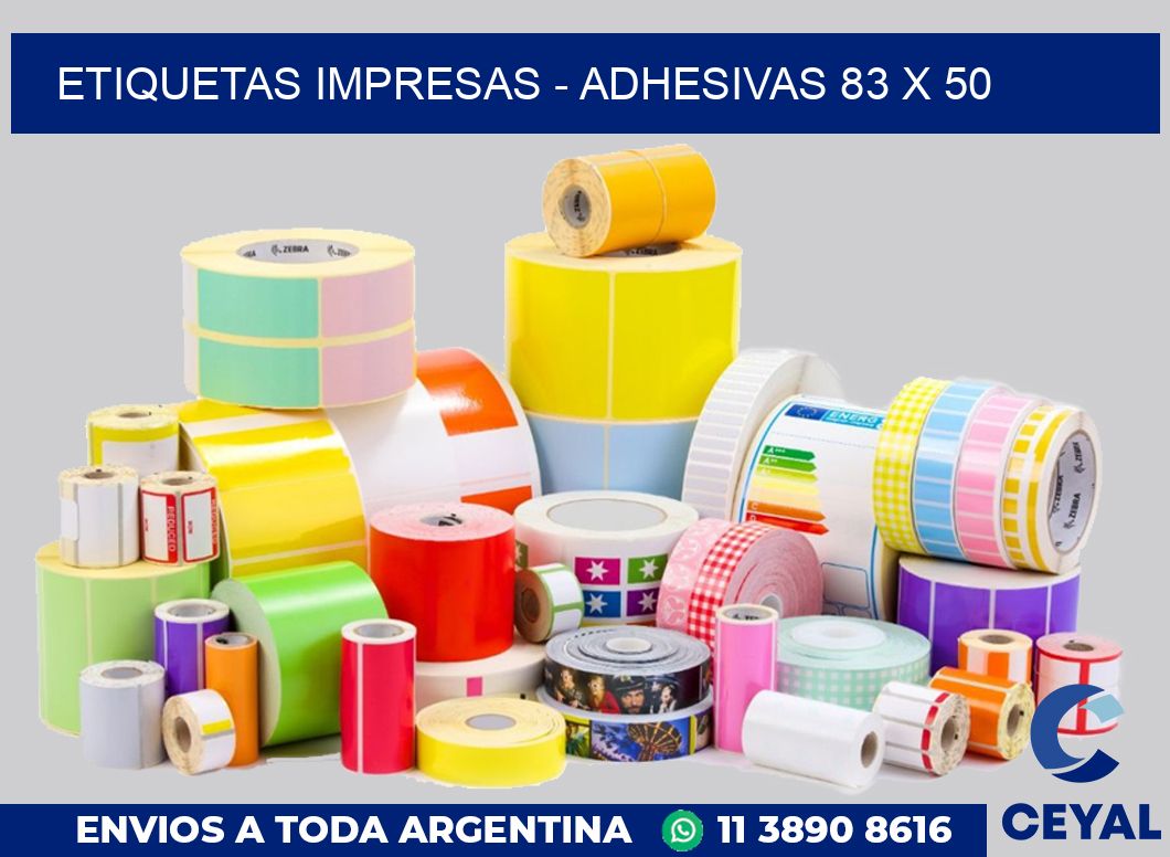 etiquetas impresas – Adhesivas 83 x 50