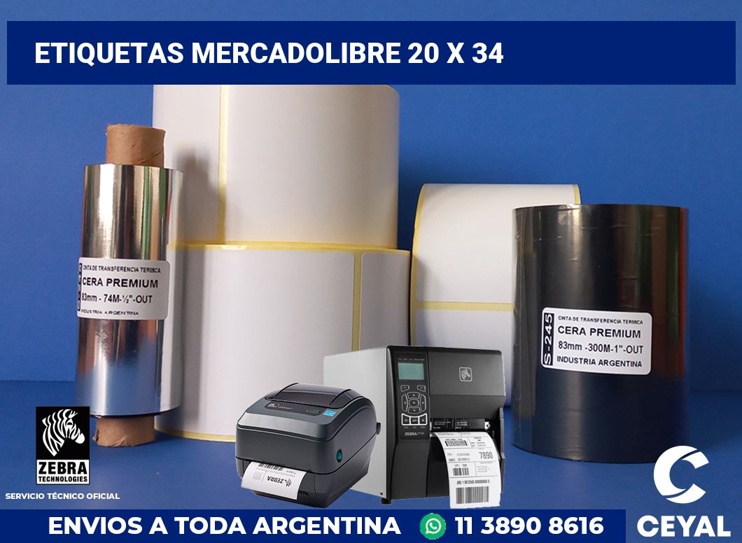 etiquetas mercadolibre 20 x 34