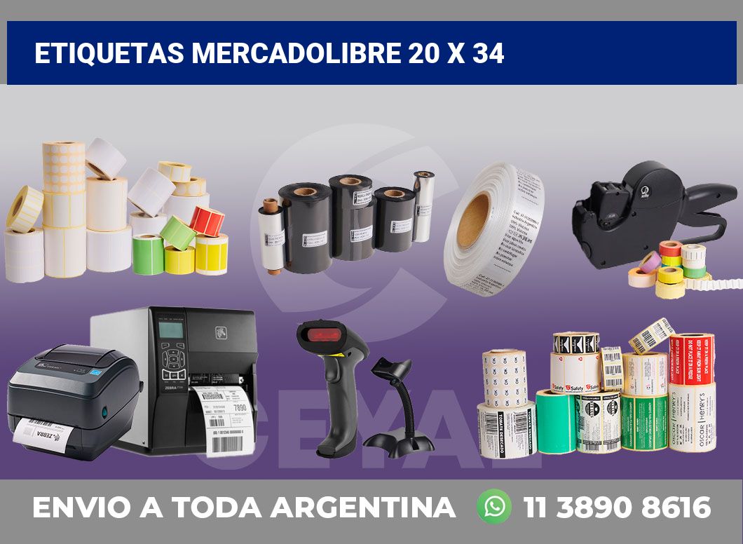 etiquetas mercadolibre 20 x 34