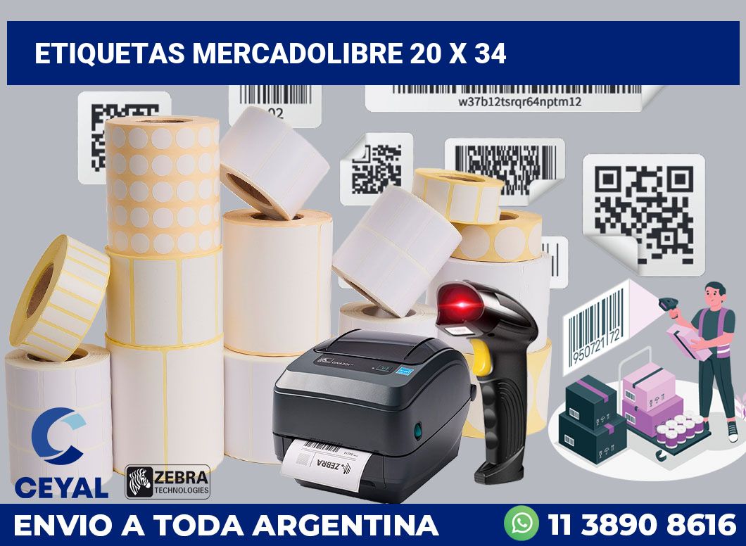 etiquetas mercadolibre 20 x 34
