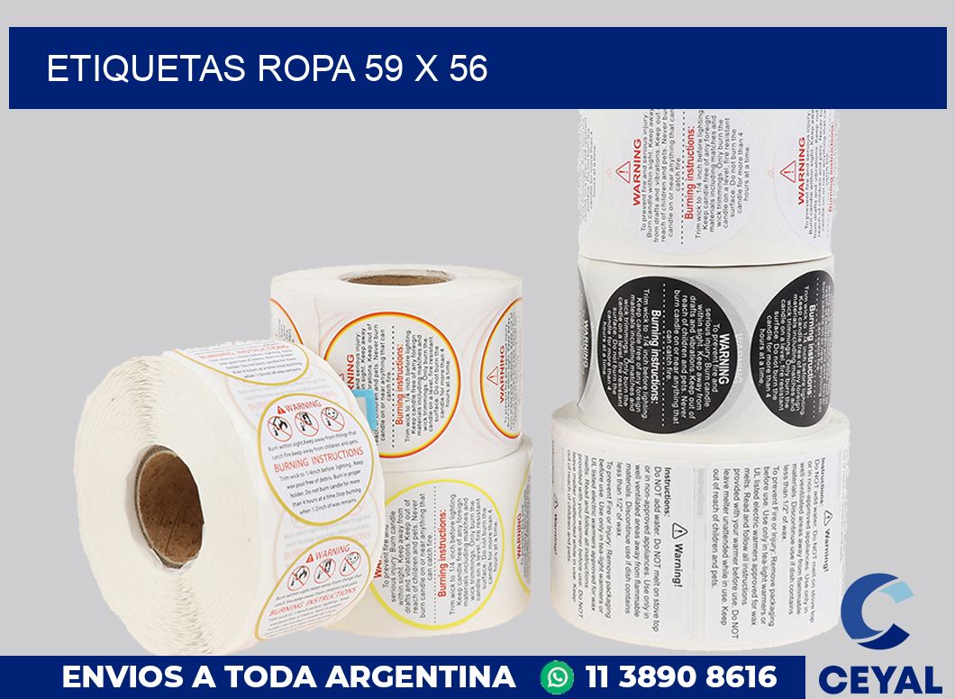 etiquetas ropa 59 x 56