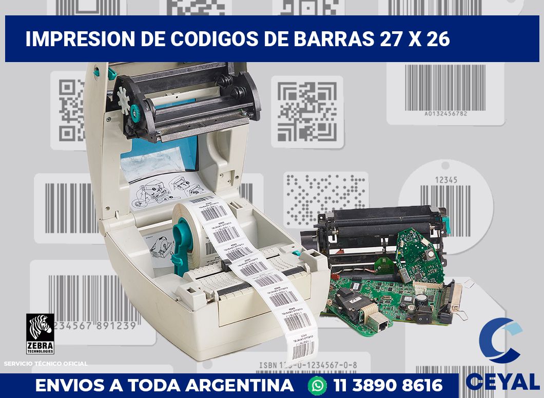 impresion de codigos de barras 27 x 26