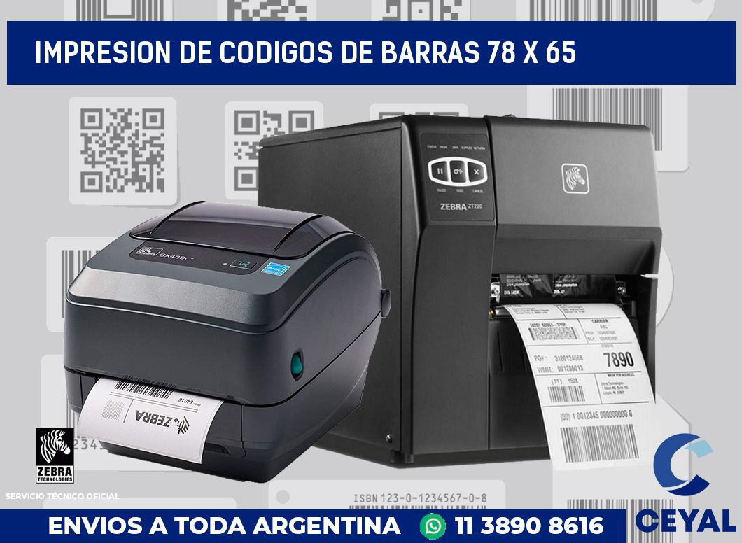 impresion de codigos de barras 78 x 65
