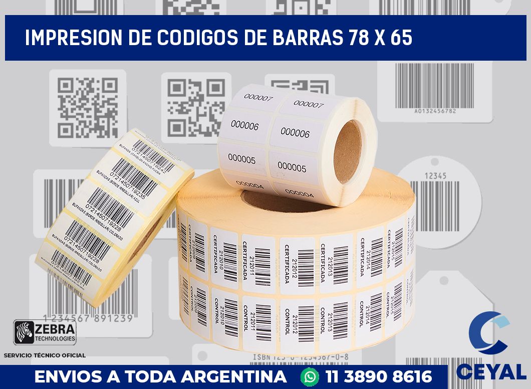 impresion de codigos de barras 78 x 65