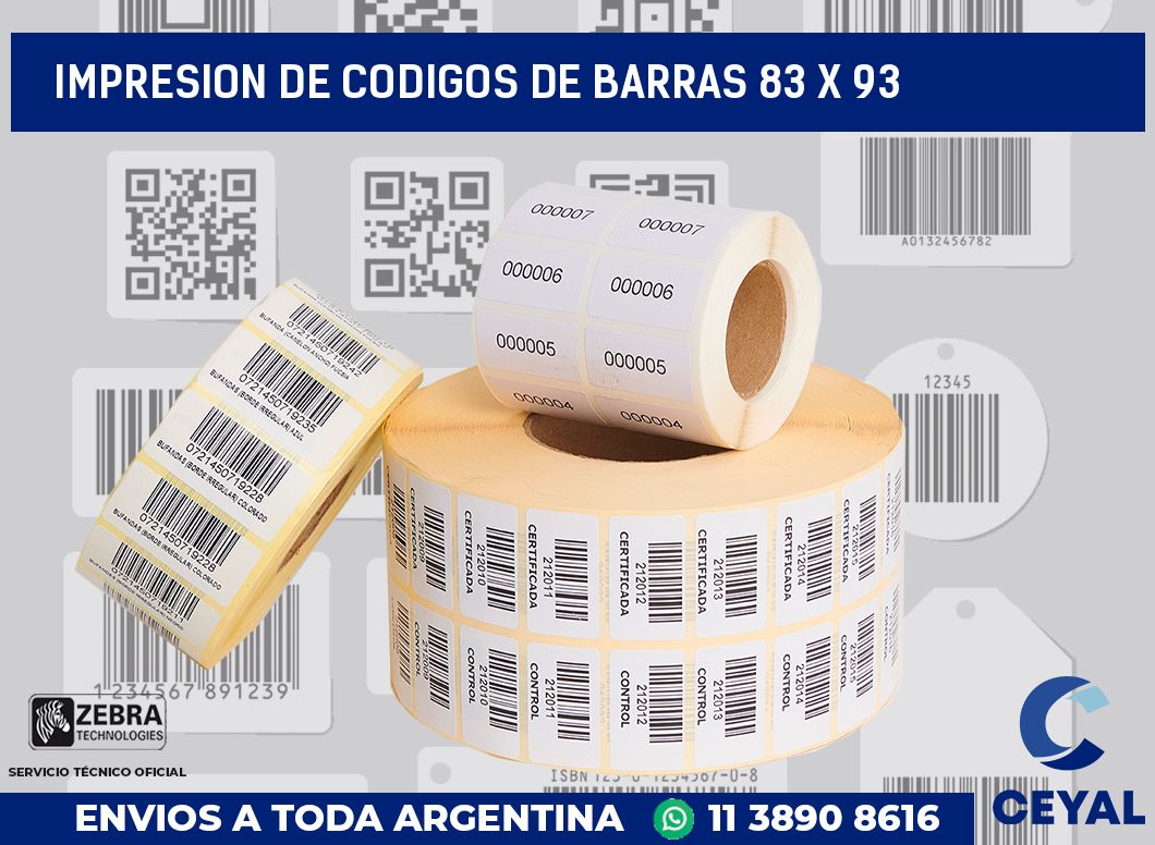 impresion de codigos de barras 83 x 93