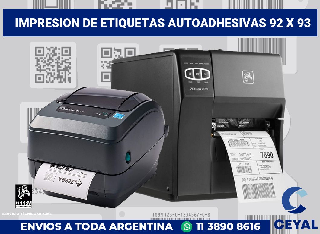 impresion de etiquetas autoadhesivas 92 x 93