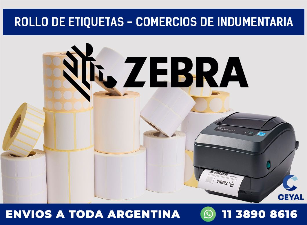 rollo de etiquetas – Comercios de indumentaria