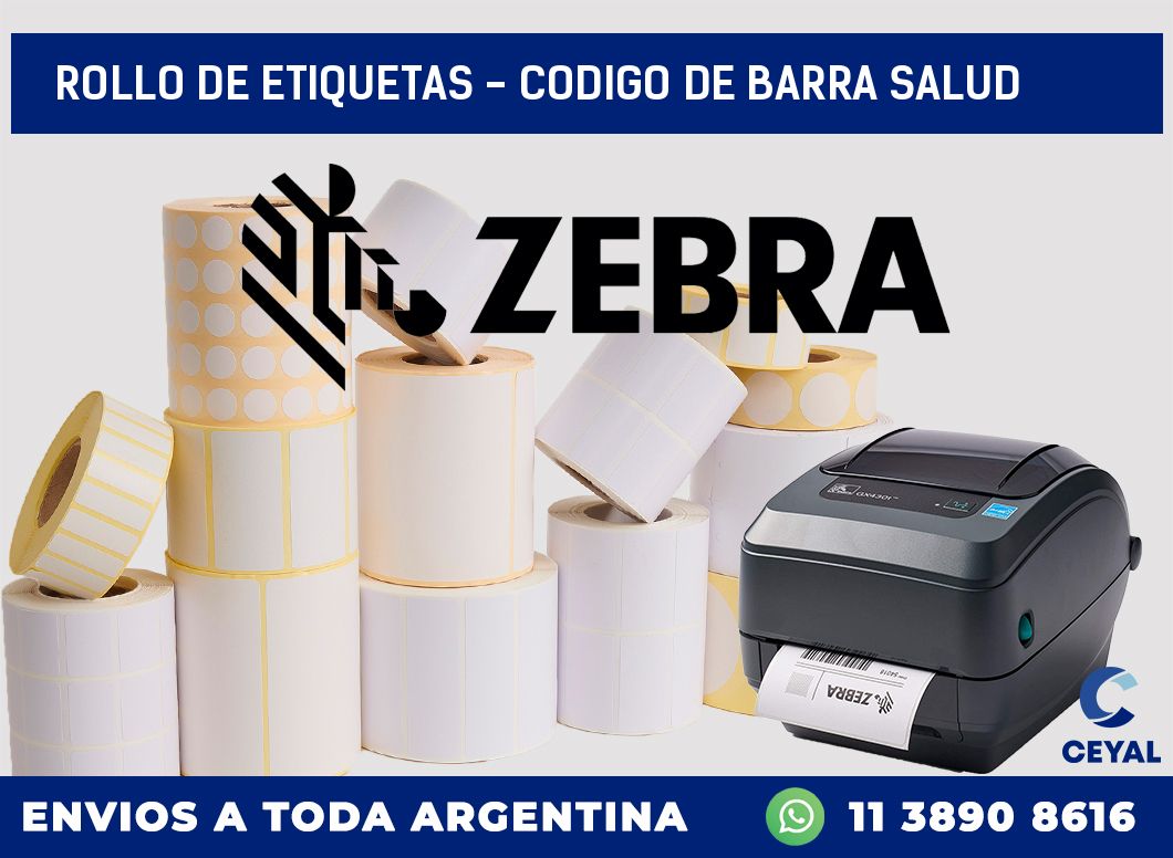 rollo de etiquetas – codigo de barra salud