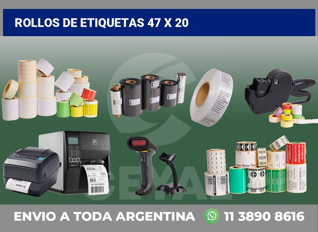 rollos de etiquetas 47 x 20