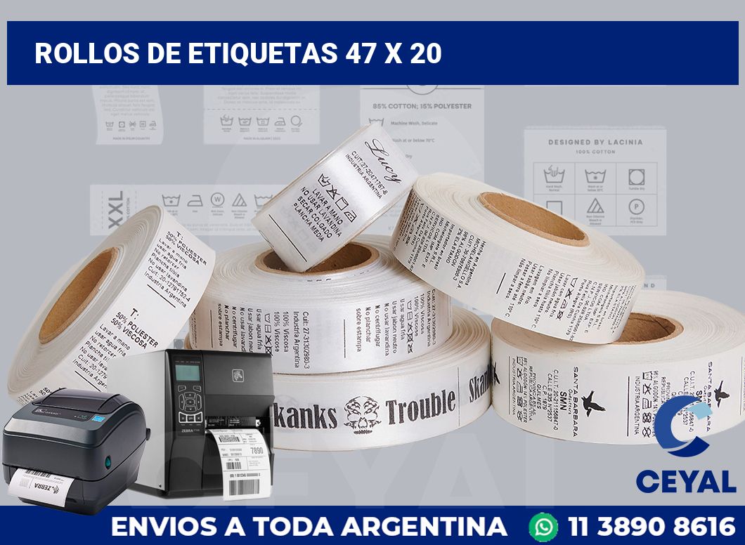 rollos de etiquetas 47 x 20
