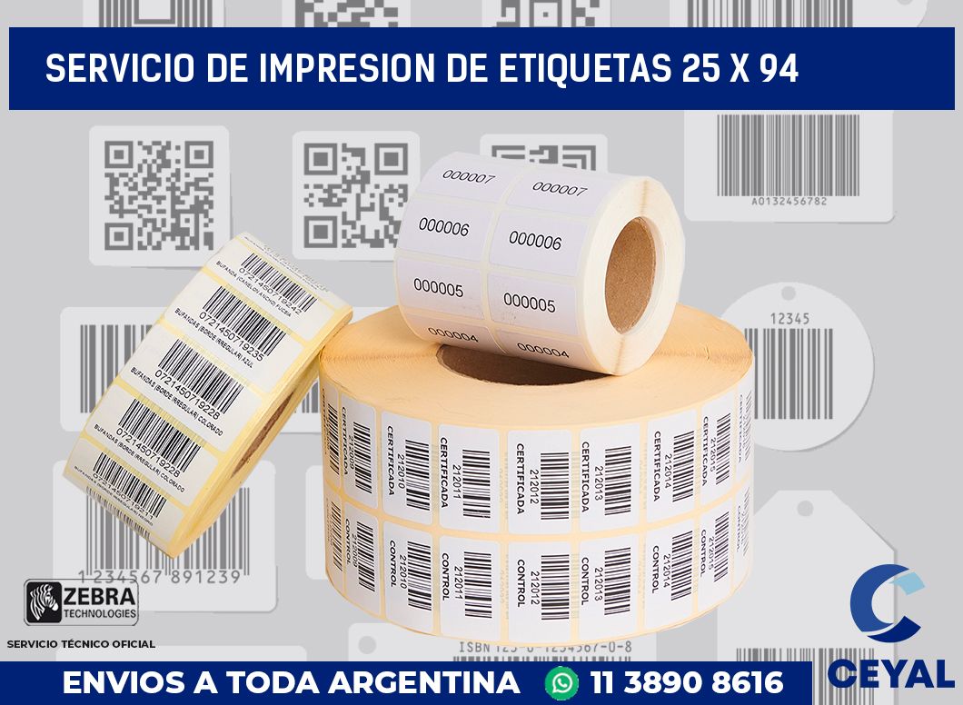 servicio de impresion de etiquetas 25 x 94